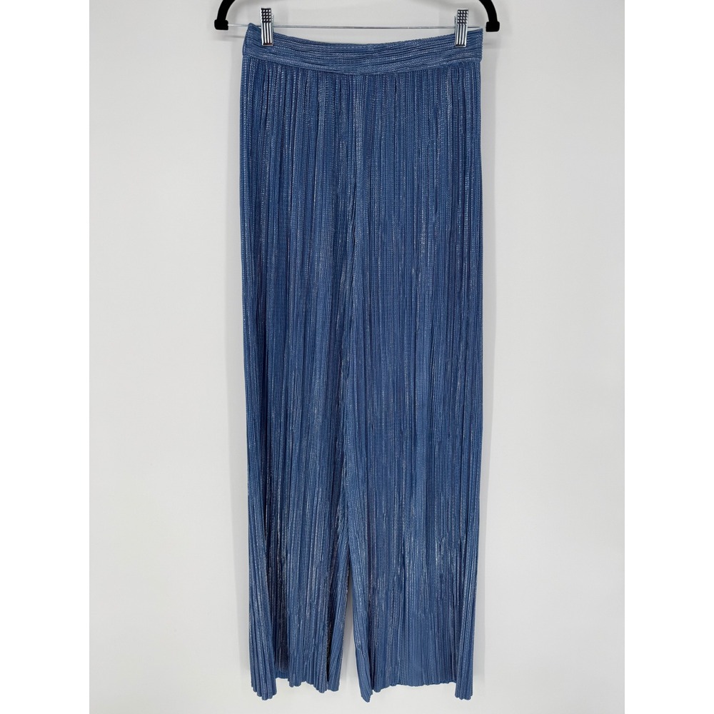 SABINA MUSAYEV PANTS BLUE METALLIC MEDIUM MAXIMALISM SPARKLE EVENING